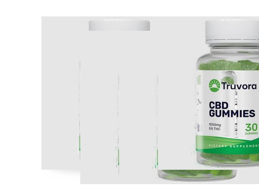 Four bottles of Truvora CBD Gummies